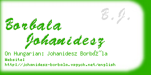 borbala johanidesz business card